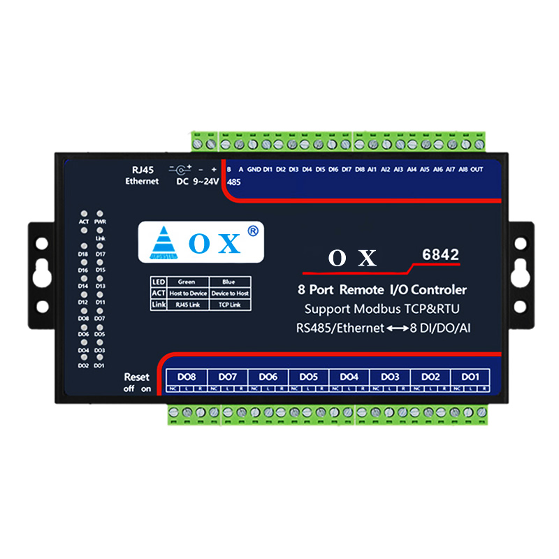 8路DI 8路DO 8路AI輸入 遠程IO控制器 OX-IO6842/6802/6844/6844N