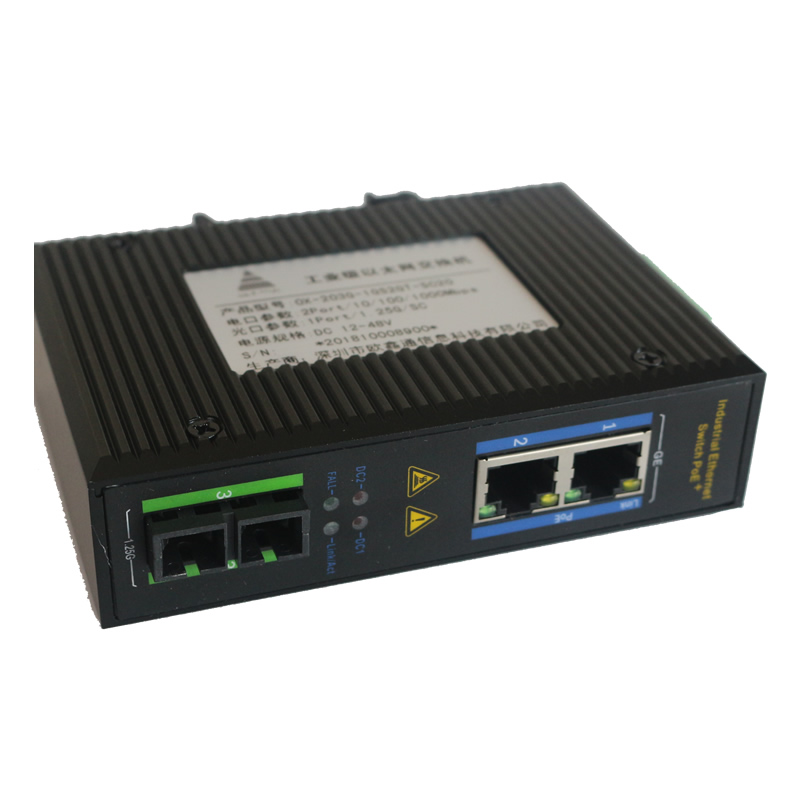 1光2電千兆工業(yè)級(jí)以太網(wǎng)交換機(jī) OX-203G-1GS2GT-SC20