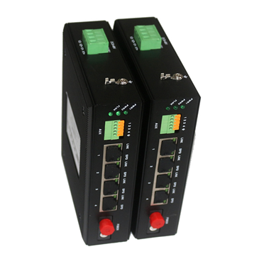 工業(yè)級(jí)4路百兆電口+2路串口光端機(jī) OX-PGF4R1